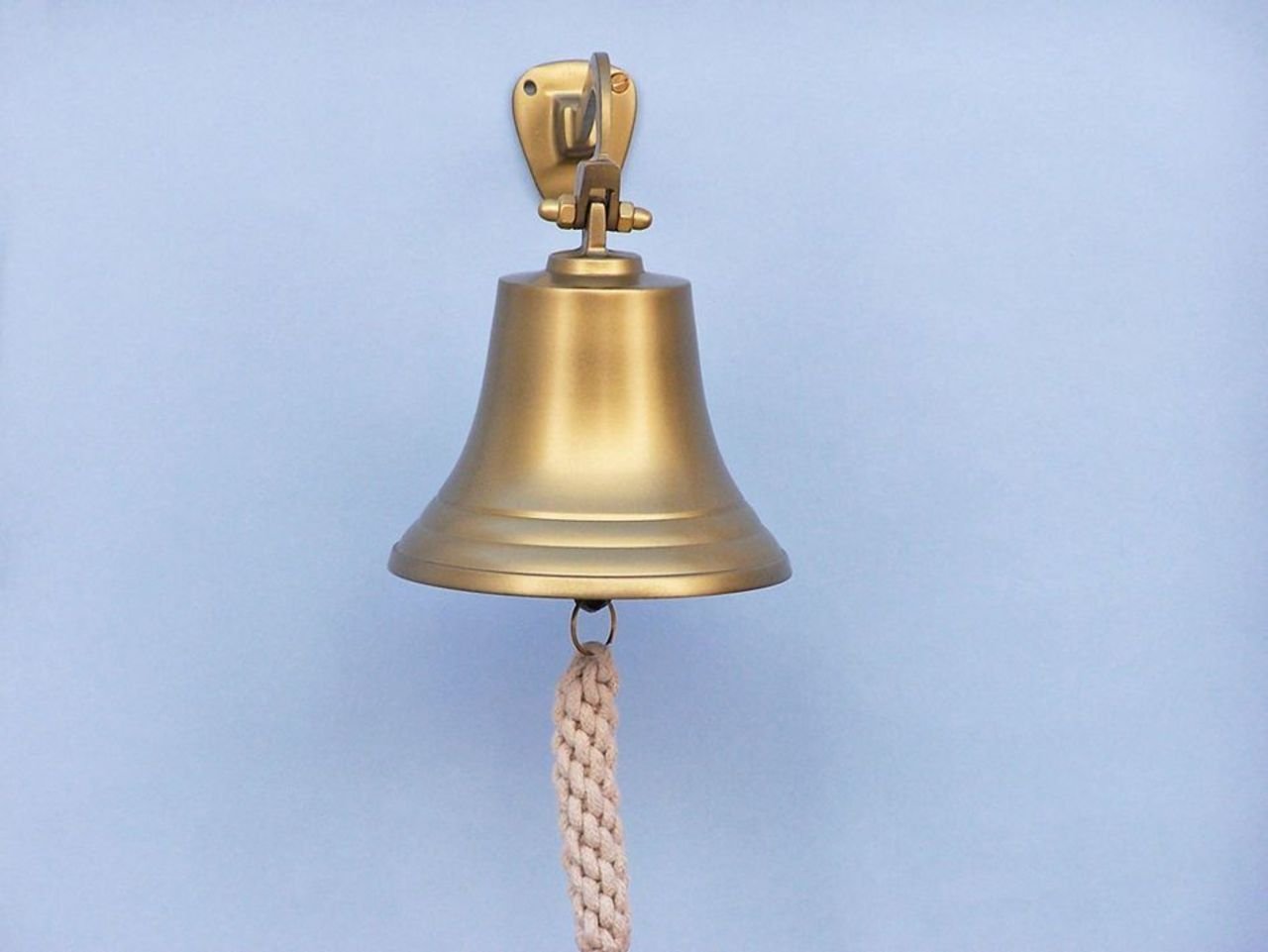 Antique Brass Hanging Ship's Bell - 11