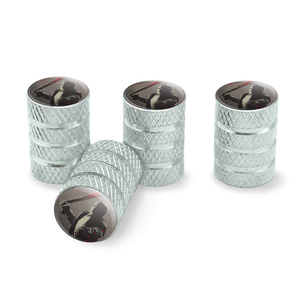 Friday The 13th Jason Horror Movie Character Tire Valve Stem Caps - Aluminum Alloy Wheel Rim Accessories for Cars, Trucks & Motorcycles - Perfect for Halloween Decor & Horror Fans