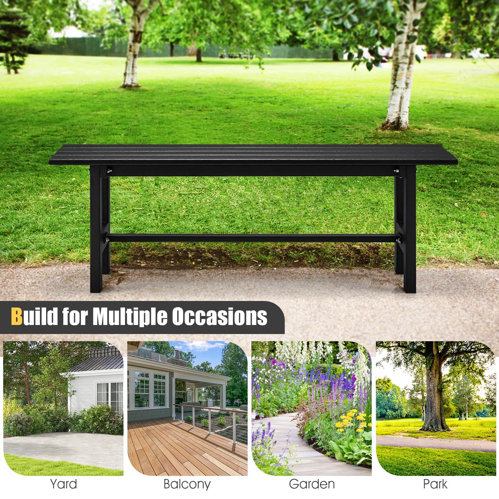 Giantex 2-Pack Outdoor Backless Bench - 47