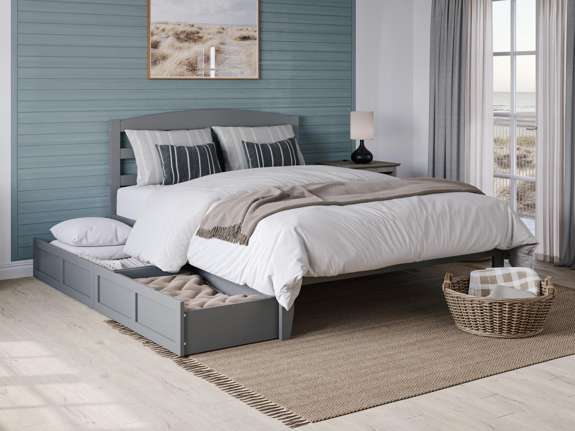 Warren Queen Platform Bed with Storage & USB Charger for Modern Bedrooms