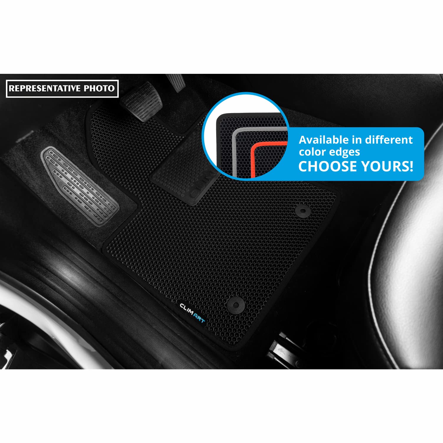 CLIM ART WaterTrap Custom Fit All-Weather Floor Mats for Volkswagen Tiguan 2018-2021 | 1st & 2nd Row Car Floor Liners | Durable Car Accessories for Men & Women (Black/Black) - FL011418045 | Perfect for Daily Commutes, Road Trips & Winter Protection