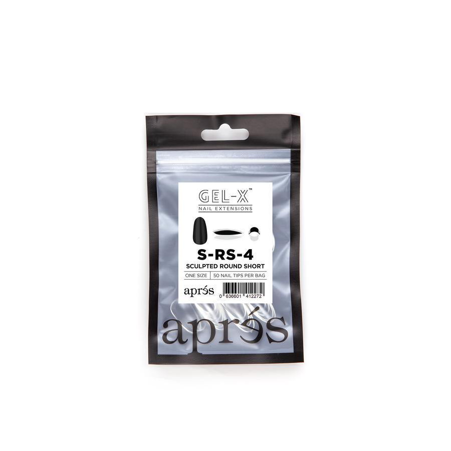 Apres Gel X Refill Bags - Sculpted Round Short Size 4 (50 Pcs) | Professional Nail Extension Kit for DIY Manicures & Salon Use | Perfect for Home, Travel & Professional Nail Artists