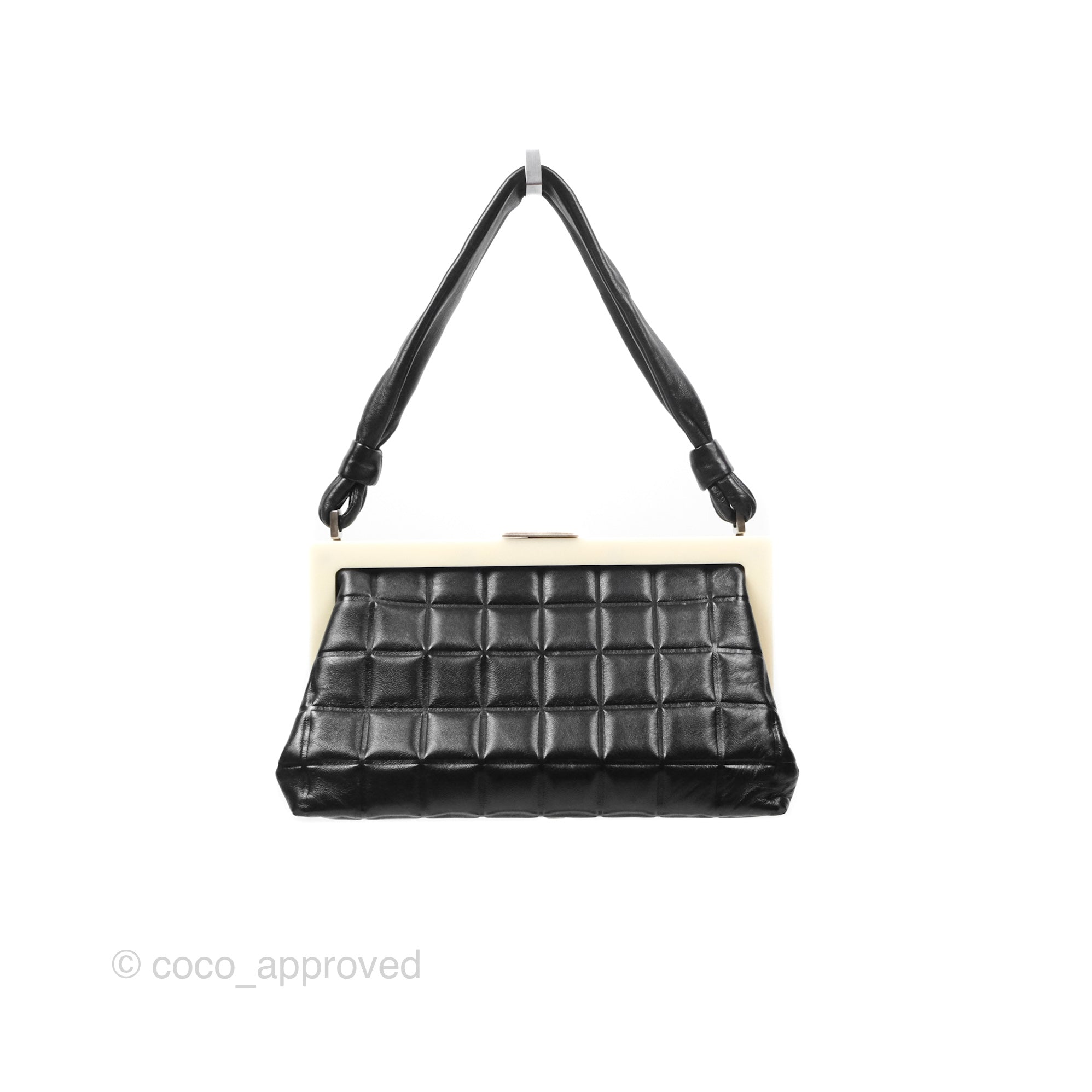 Chanel Choco Bar Shoulder Bag Black Lambskin Leather Crossbody Purse for Women | Luxury Designer Handbag for Date Night & Evening Events