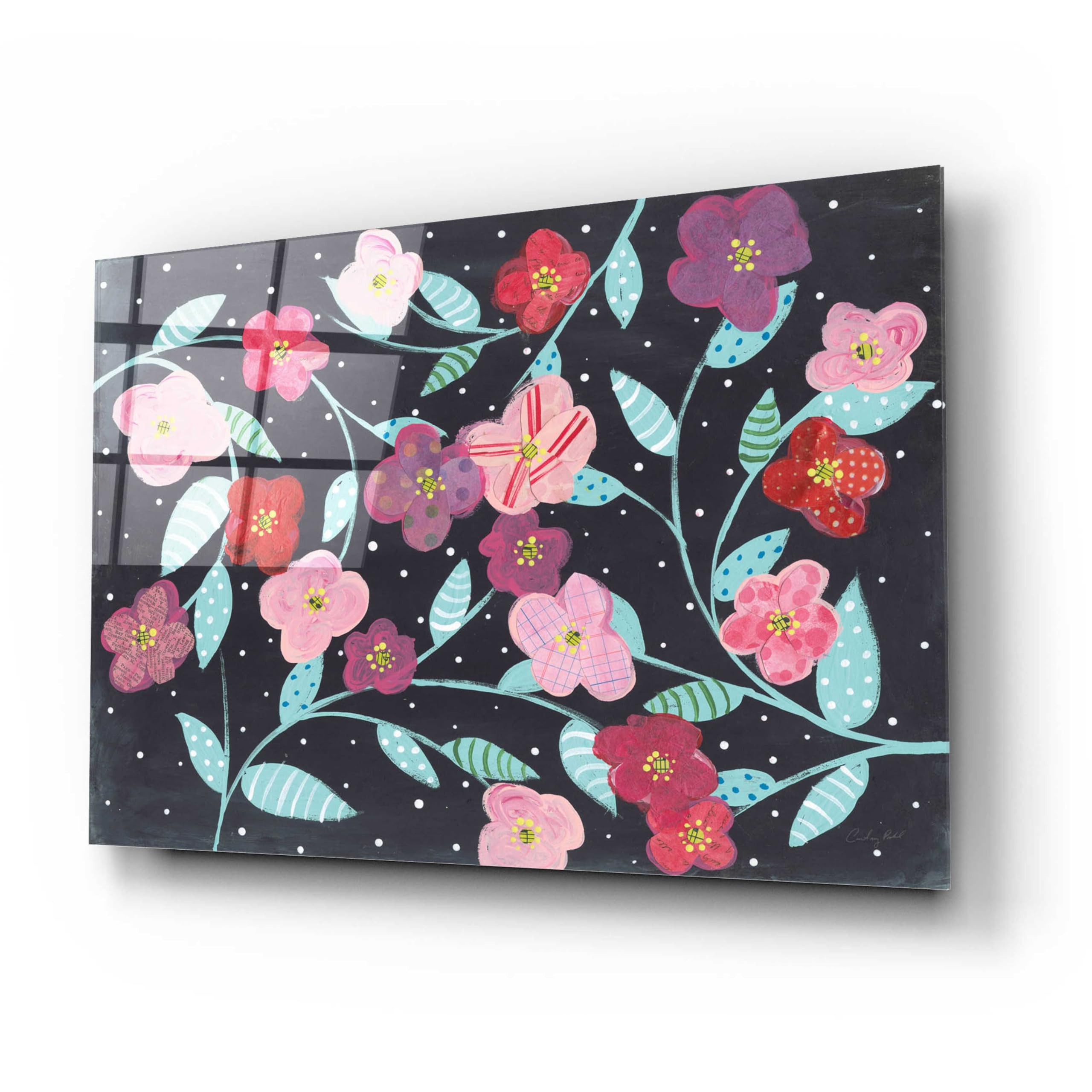 Epic Art 'Wall Flowers' by Courtney Prahl - 24x16 Inch Acrylic Glass Wall Decor - Modern Floral Painting for Living Room, Bedroom & Office Decor