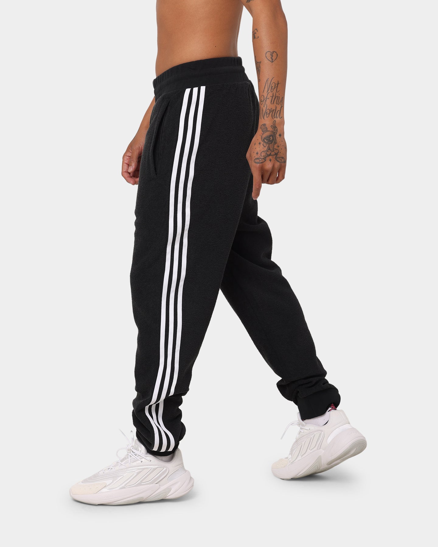 Adidas Comfort 3 Stripe Track Pants for Men & Women - Black/White Athletic Joggers for Running, Gym & Casual Wear
