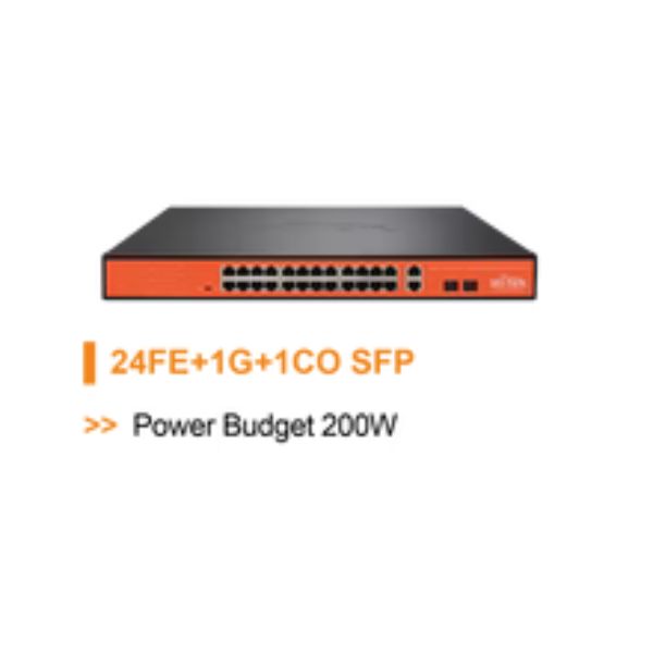 WI TEK 24 Port Gigabit PoE Switch with 250W Budget-Friendly Power - Ideal for Home Office, Small Business & IP Camera Networks