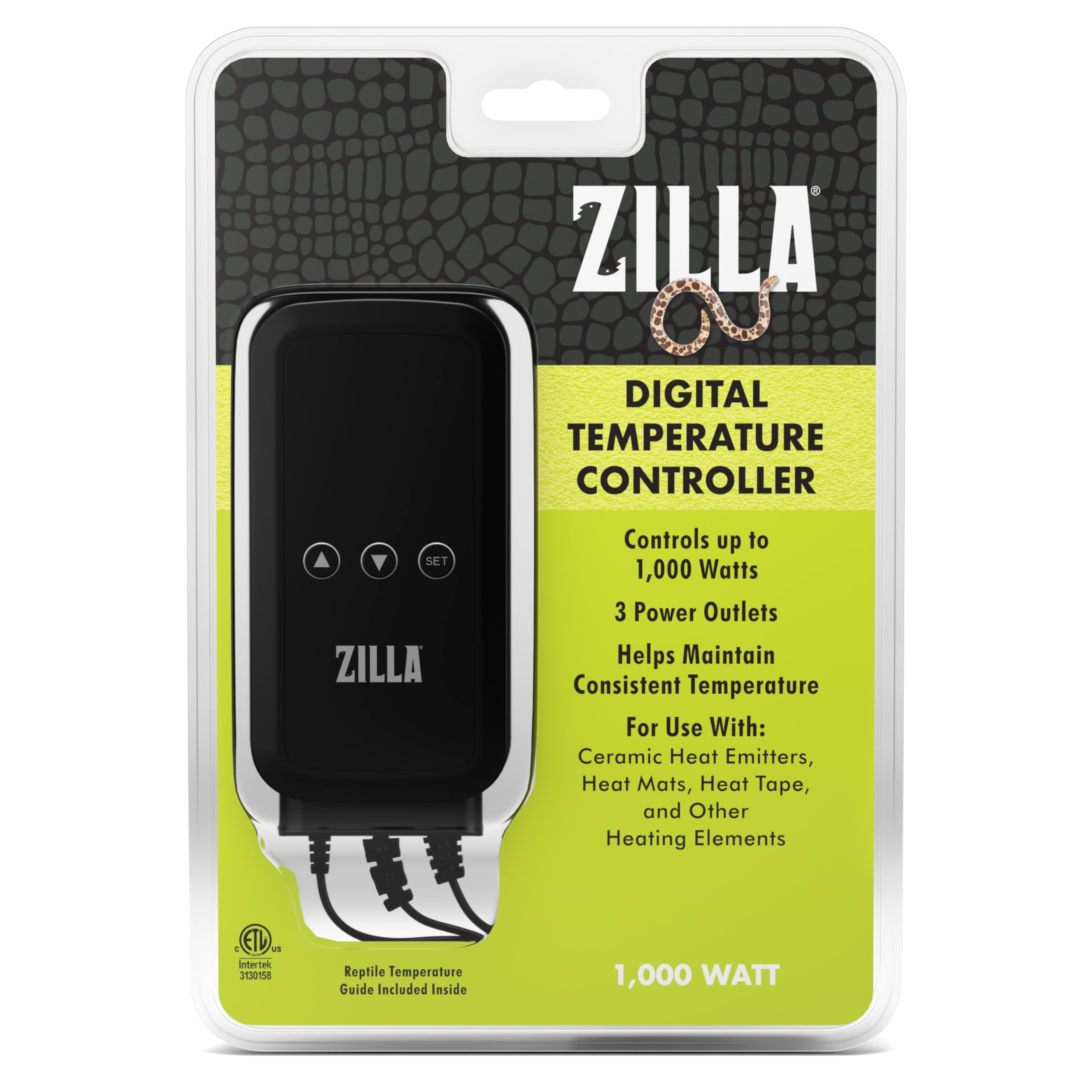 Zilla Digital Temperature Controller - Precise Thermostat for Reptile Tanks, Aquariums & Terrariums | Ideal for Reptile Enclosures, Fish Tanks & Pet Habitat Temperature Regulation