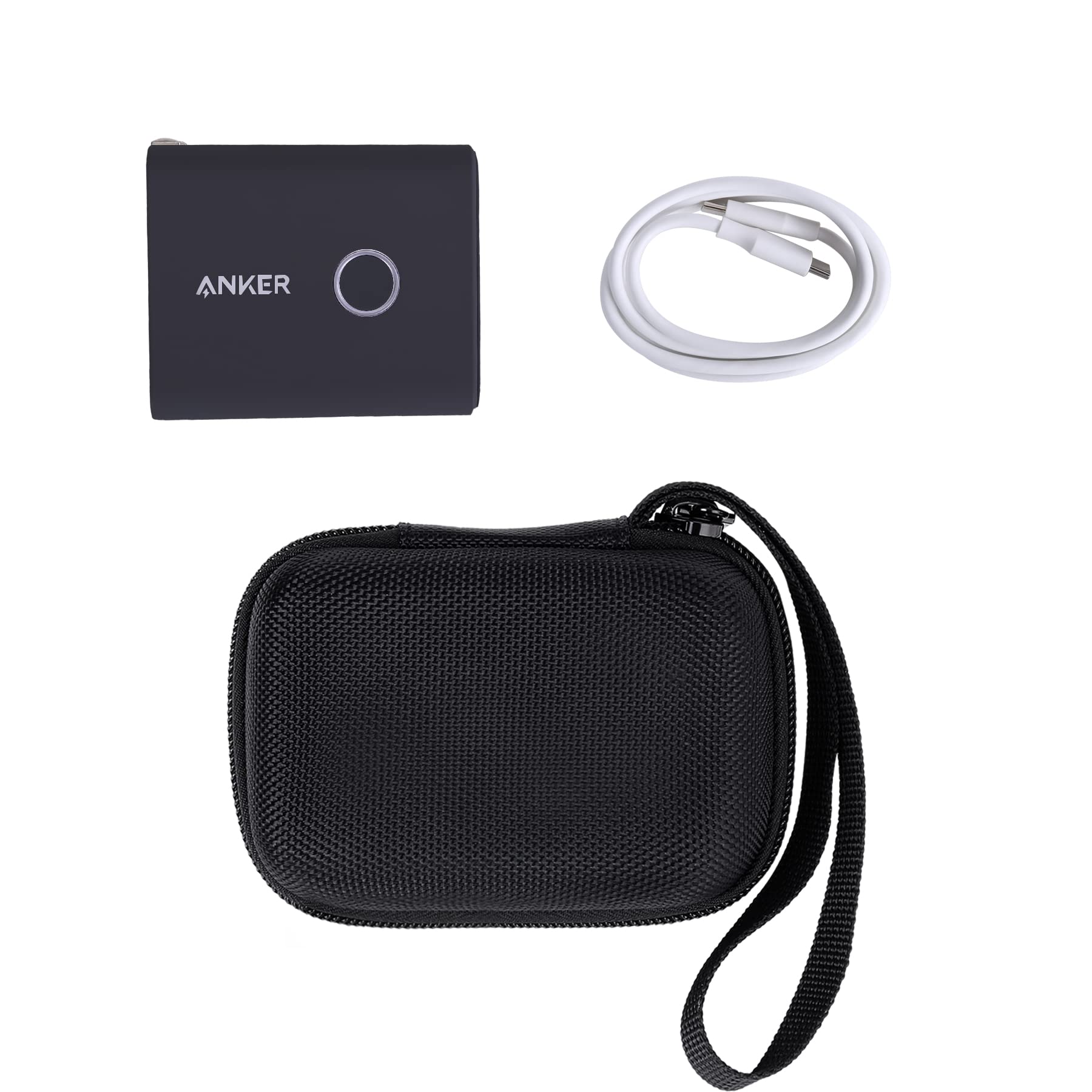 Anker 45W Wall Charger & 20W 5000mAh Power Bank Hard Protective Case - Compatible with PowerCore Fusion 521 Portable Charger - Durable Travel Storage Cover (Black) - Perfect for Home, Office & On-the-Go Charging