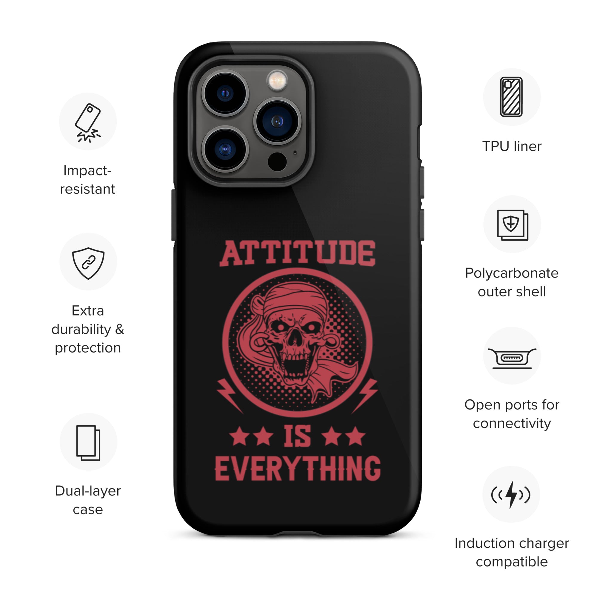 Attitude Is Everything - Durable & Shockproof iPhone Case for Protection - Perfect for Outdoor, Travel & Daily Use