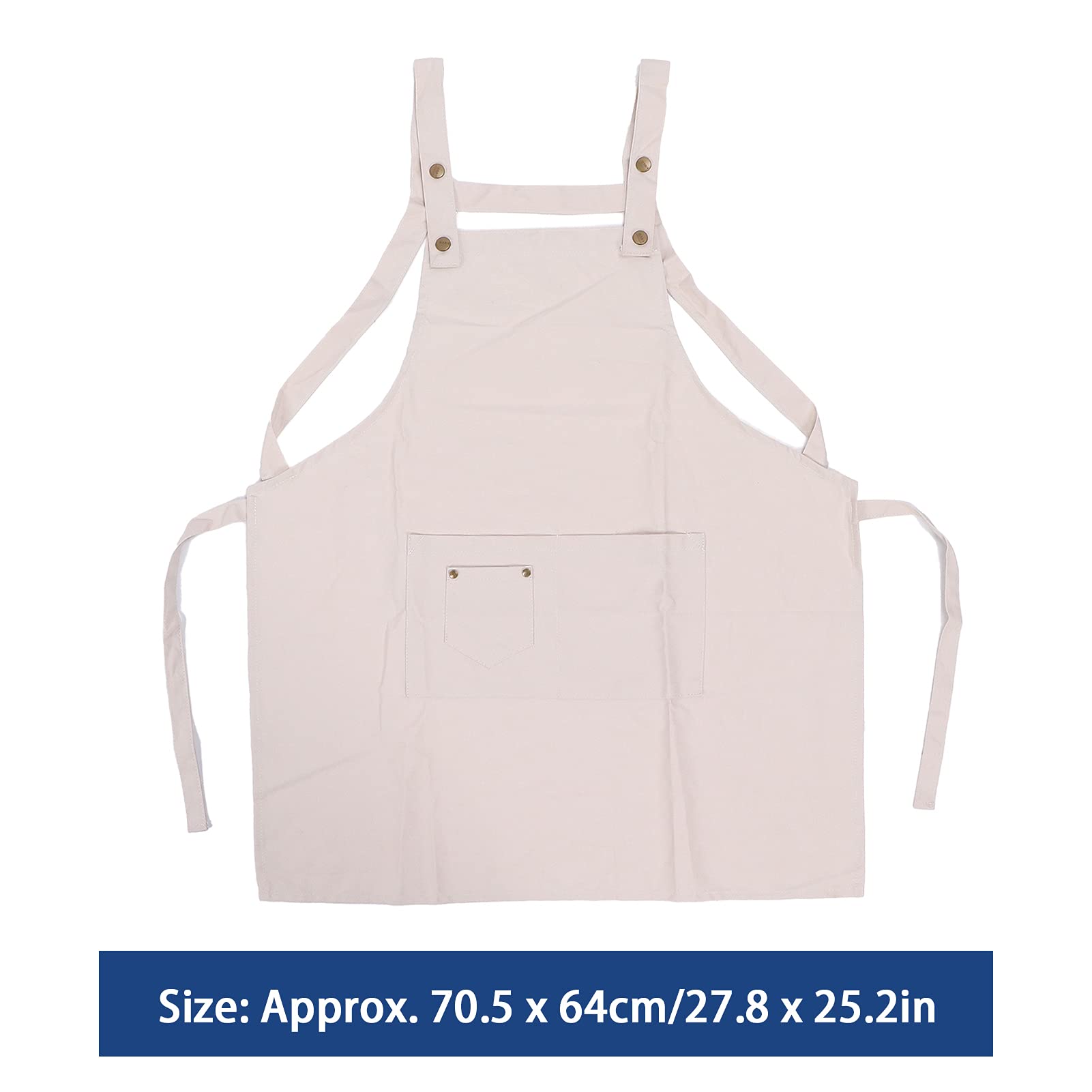 Yinhing Adjustable Nail Salon Apron - Professional Manicurist Smock for Nail Polish Protection, Beauty Salon Bib Apron with Pockets (White) - Perfect for Nail Technicians, Cosmetologists & Kitchen Use