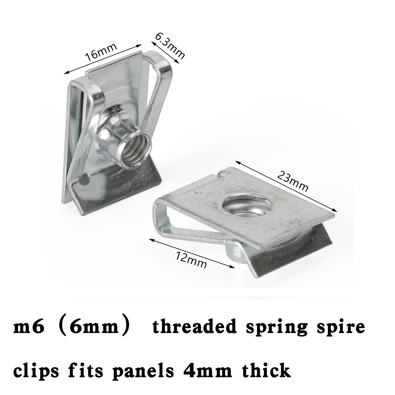 10 Pack M6 6mm Motorcycle Fairing Clips - Universal Body Panel Fastener Kit with U Nuts | Perfect for Honda, Yamaha, Kawasaki Bike Repairs & Maintenance