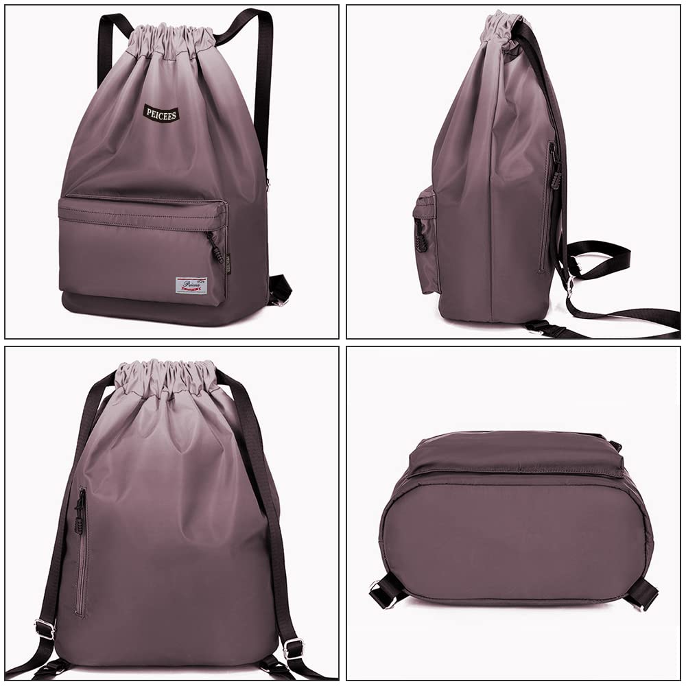 Waterproof Drawstring Sports Bag - Lightweight Sackpack Backpack for Men & Women - Gym, Travel, Beach & Outdoor Activities
