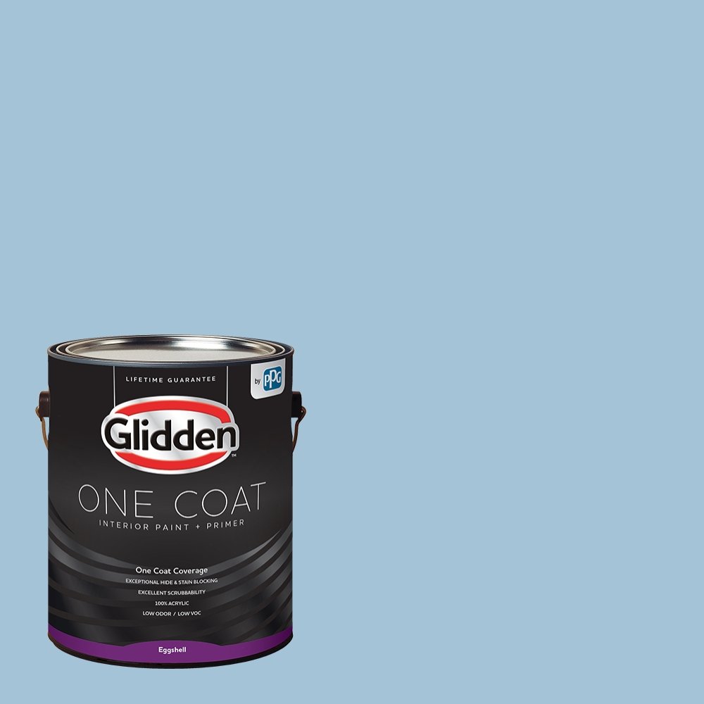 Glidden Interior Paint + Primer - Teal/Aqua Blue Bows, 1 Gallon, Eggshell Finish, One Coat Coverage - Perfect for Living Rooms, Bedrooms & Home Decor Projects