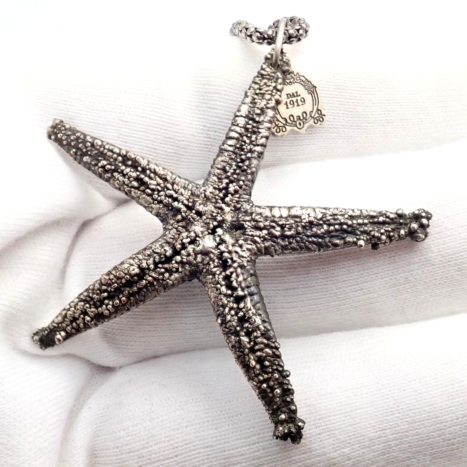 Vintage Mario Buccellati Sterling Silver Large Starfish Statement Necklace - Rare Collectible Jewelry for Women, Perfect for Beach Weddings & Summer Fashion