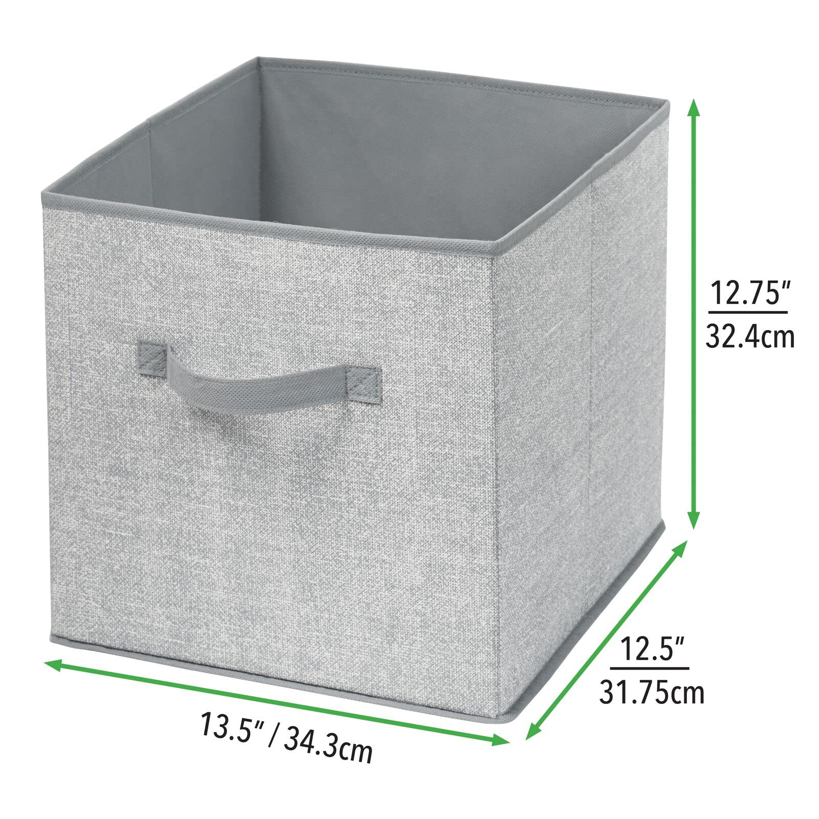 Soft Fabric Storage Bins with Handles for Nursery, Playroom & Closet - 8-Pack Gray Organizer Bins for Toys, Clothes, Diapers & Baby Essentials - Perfect for Cube Shelves & Furniture Storage Solutions