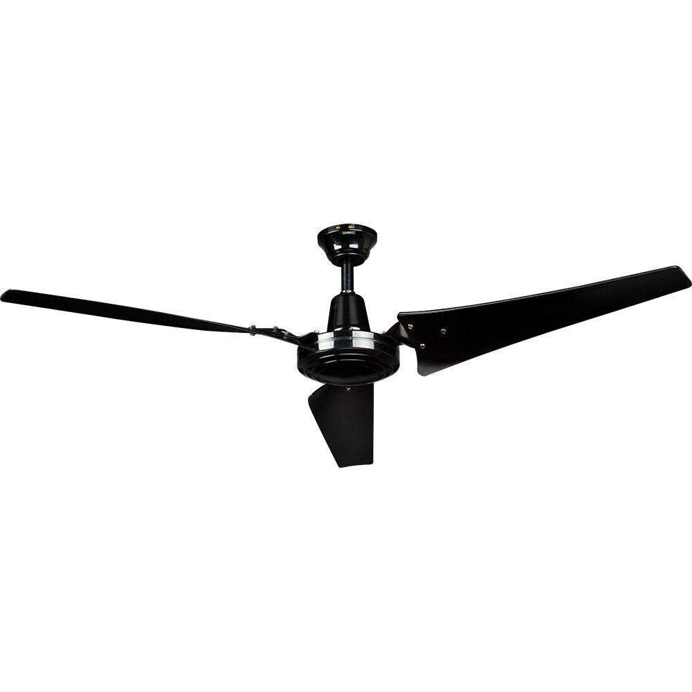 Hampton Bay 60 Inch Black Industrial Ceiling Fan with Remote Control - Dimmable LED Light, High Velocity Airflow for Large Rooms, Living Room, Bedroom, Office & Warehouse