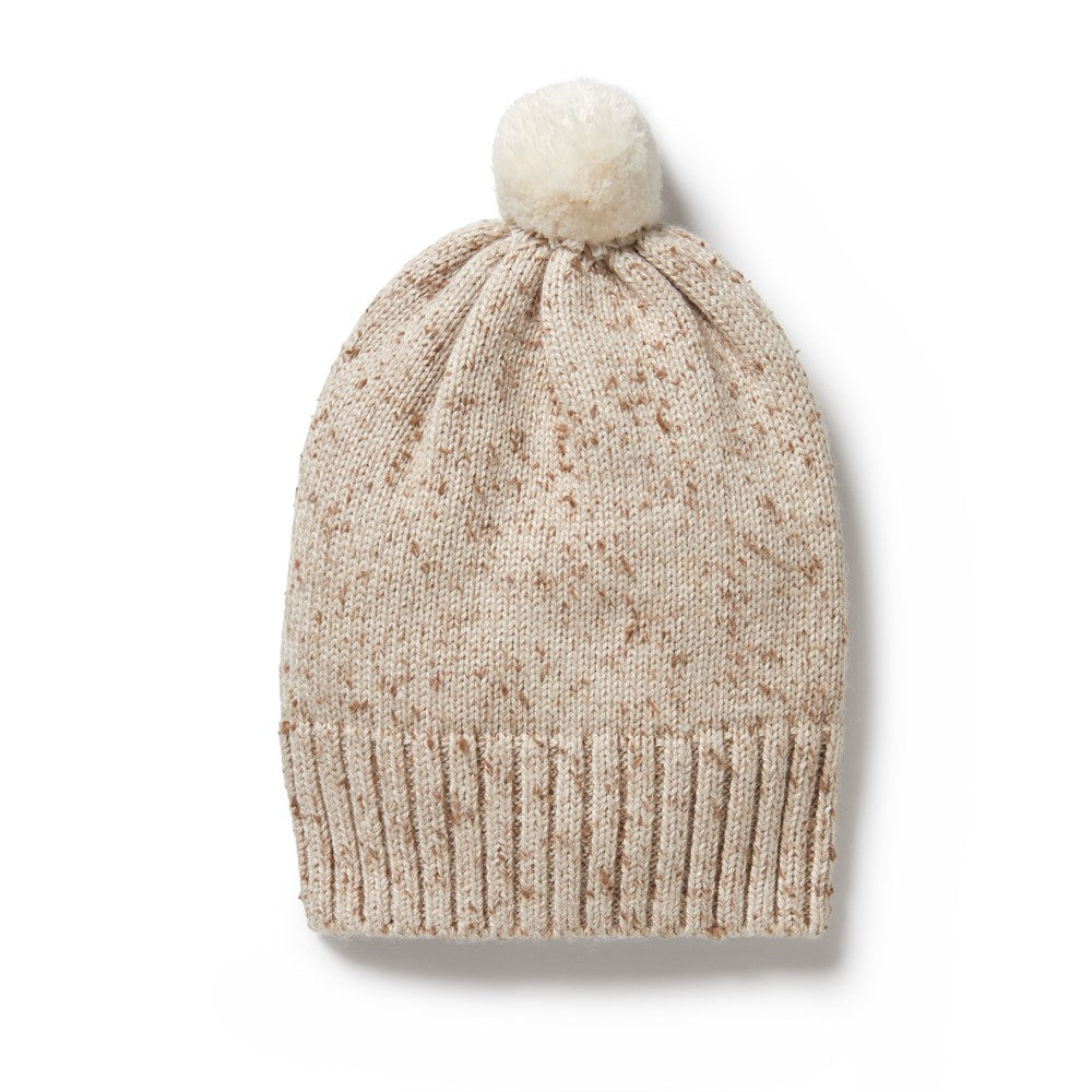 Almond Fleck Knitted Beanie Hat for Women & Men - Soft Winter Warm Hat for Outdoor Activities, Skiing, Hiking & Casual Wear