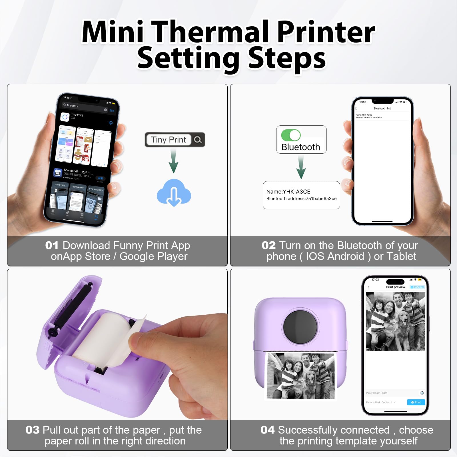 Print Pods Mini Sticker Printer - Wireless Thermal Inkless Label Maker for iOS & Android with 11 Rolls Thermal Paper & Sticker, Hard Protective Case - Perfect for DIY Crafts, Photo Printing, Receipts & Small Business Labeling