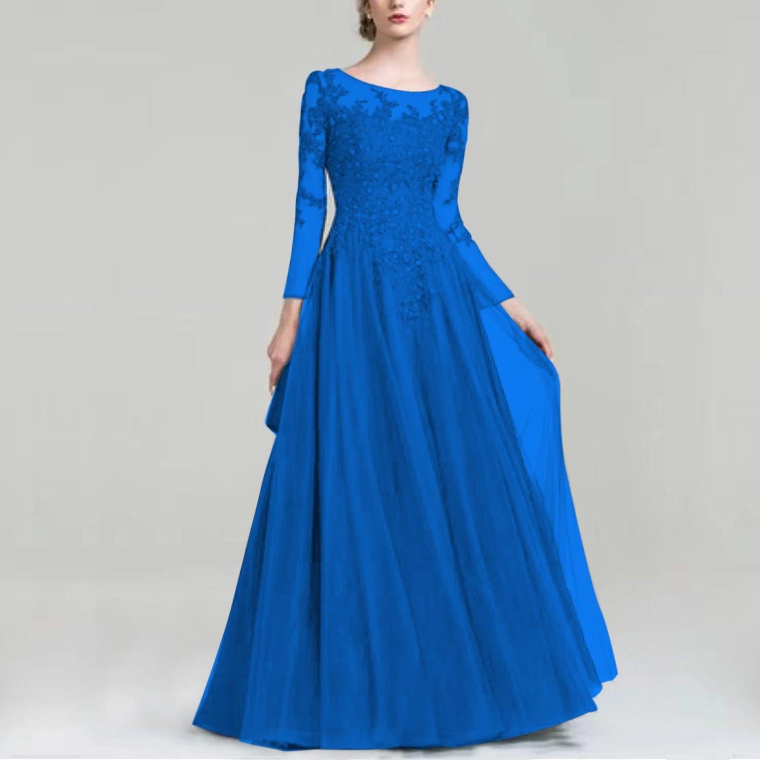 Elegant Tulle Scoop Neck Mother of Bride Dress with Sparkling Sequins - Perfect for Weddings, Formal Events & Special Occasions