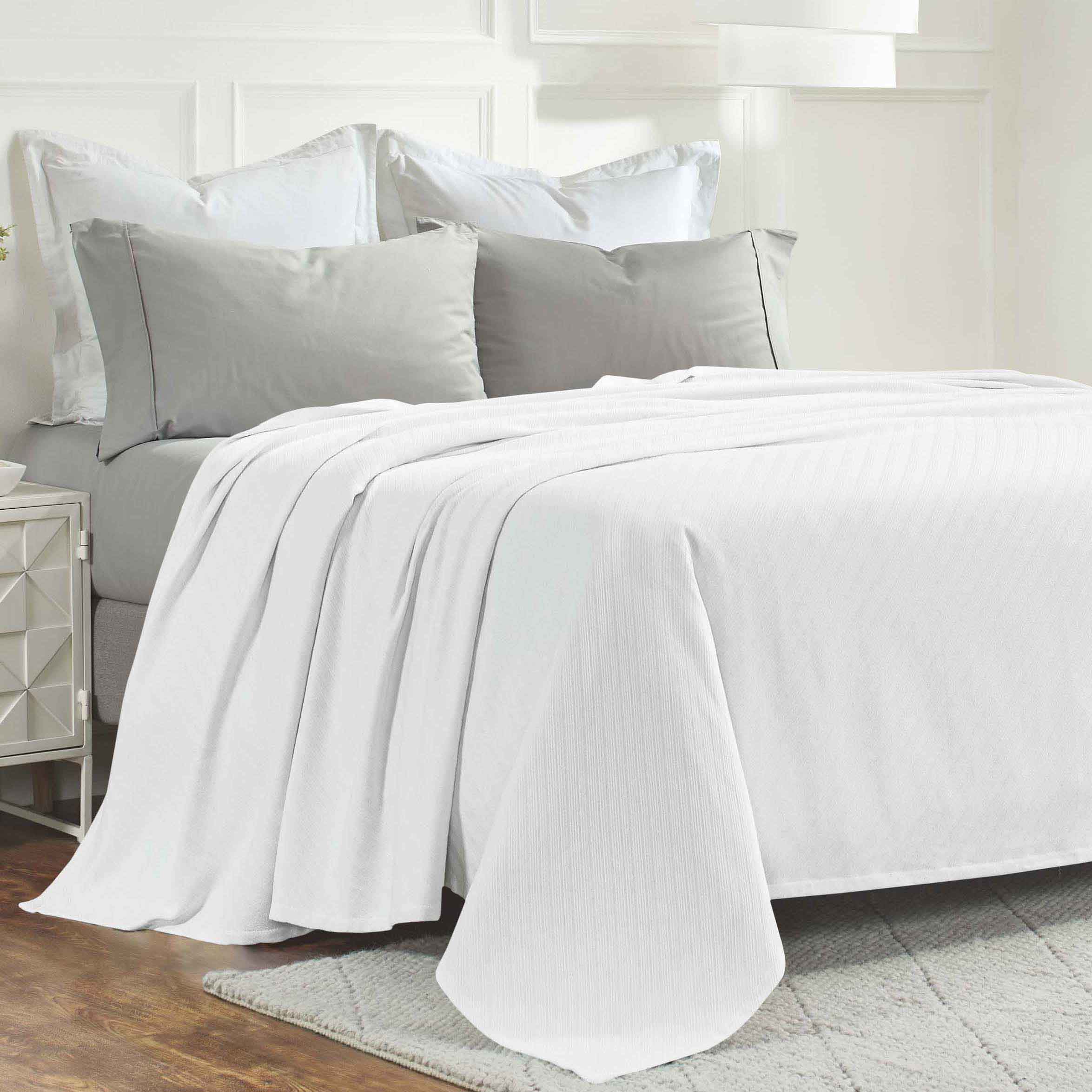 Soft Milan Cotton Textured Striped Lightweight Woven Blanket - Perfect for Sofa, Bed & Outdoor Picnics - Breathable & Cozy Throw
