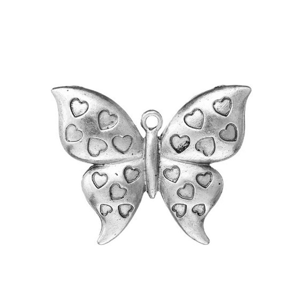 Sexy Sparkles Butterfly Charm Pendant with Heart Pattern for Necklace - Perfect for Valentine's Day Gifts, Date Nights & Romantic Occasions