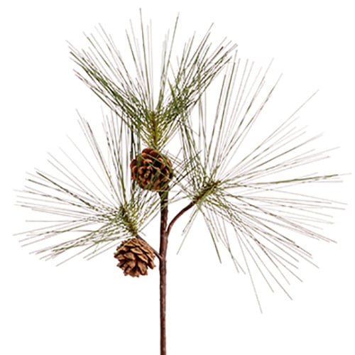 12 Pack Long Needle Pine & Pinecone Artificial Greenery Stems - Realistic Fake Pine Branches for DIY Floral Arrangements, Wedding Decor, and Home Centerpieces