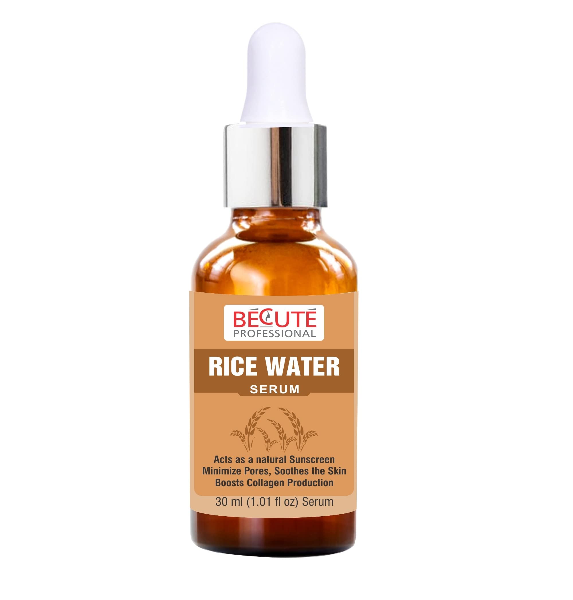 BECUTE Professional Rice Water Face Serum for Acne & Pigmentation Control - 30mL Brightening & Hydrating Facial Treatment for Clear Skin - Perfect for Daily Skincare Routine & Nighttime Use
