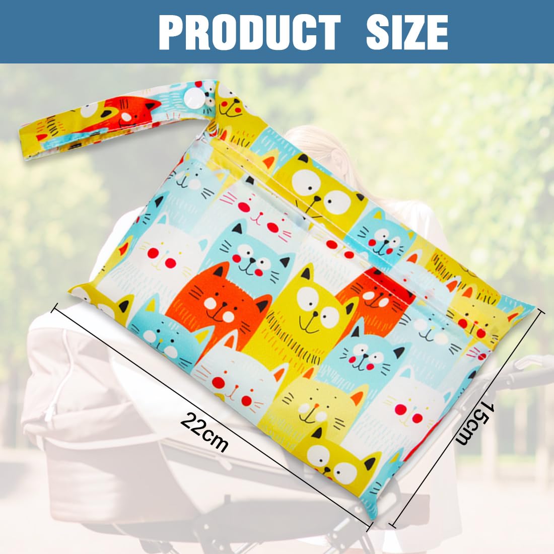 EODKSE 2 Pack Reusable Waterproof Washable Diaper Bags for Baby - Separate Wet/Dry Compartments, Multi-Functional Diaper Tote for Pool Outings, Travel & Daycare Essentials