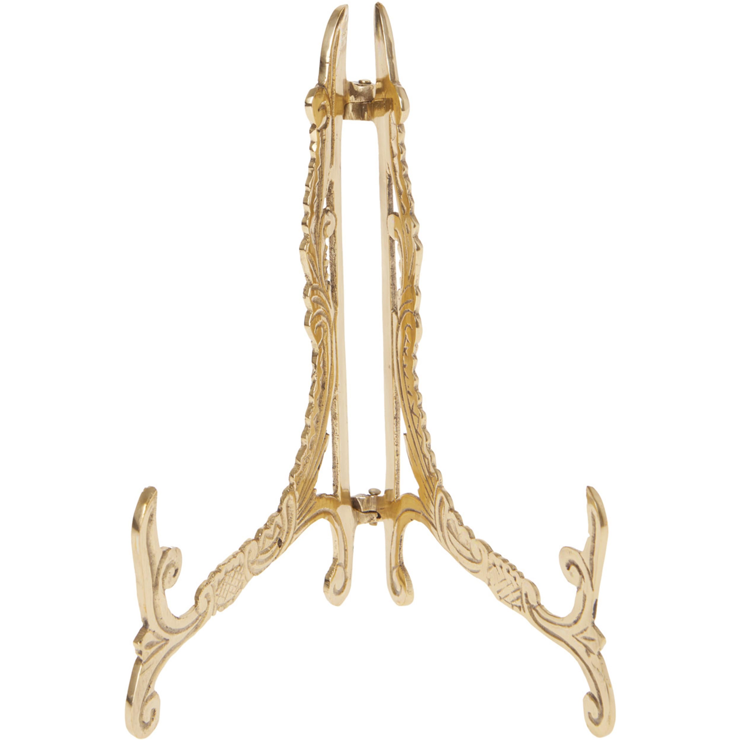 Bard's Ornate Hinged Brass Plate Stand - 7.5