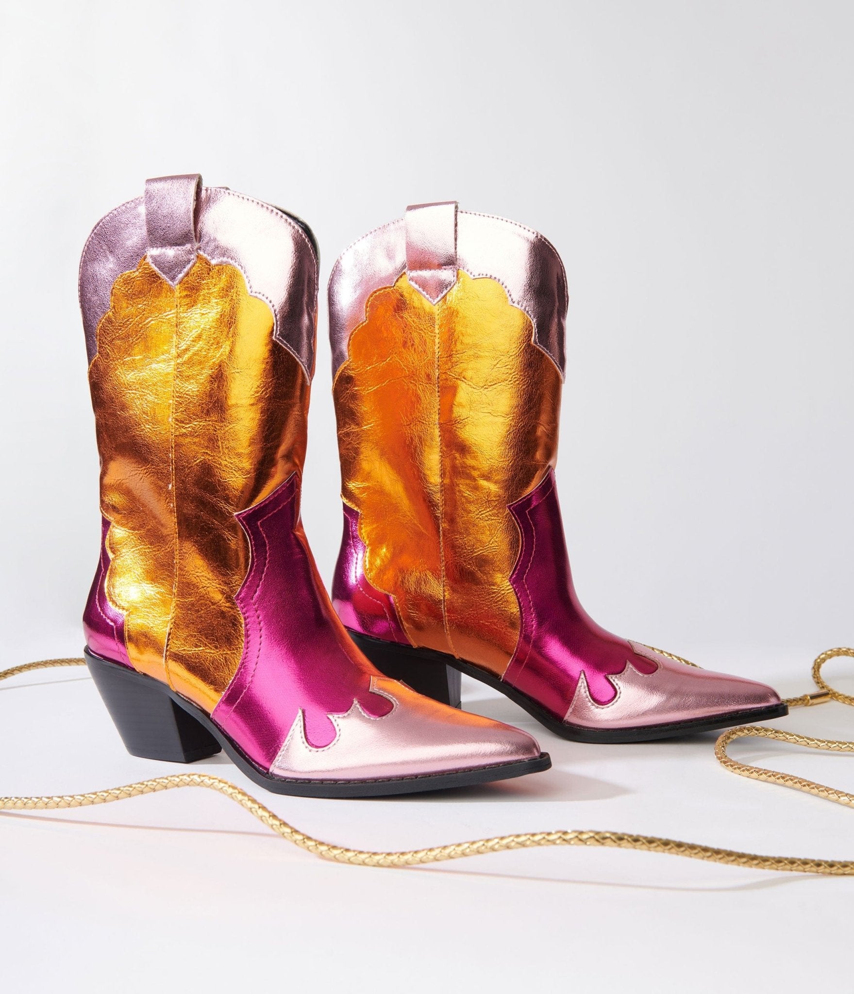 Stylish Metallic Multicolor Cowboy Boots for Women - Western Fashion, Country Dance & Rodeo Events - Perfect for Parties, Concerts and Festivals