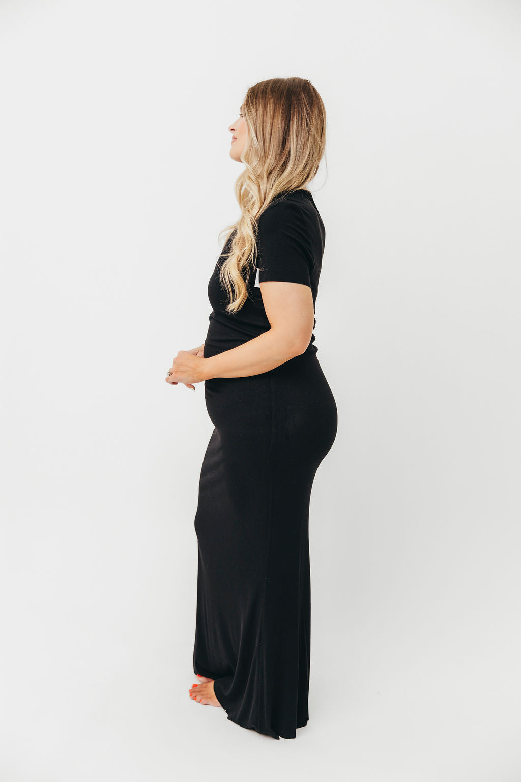 The Charlie Ribbed Maxi Dress in Black - Elegant Long Sleeve Bodycon Dress for Women | Perfect for Parties, Weddings & Evening Events