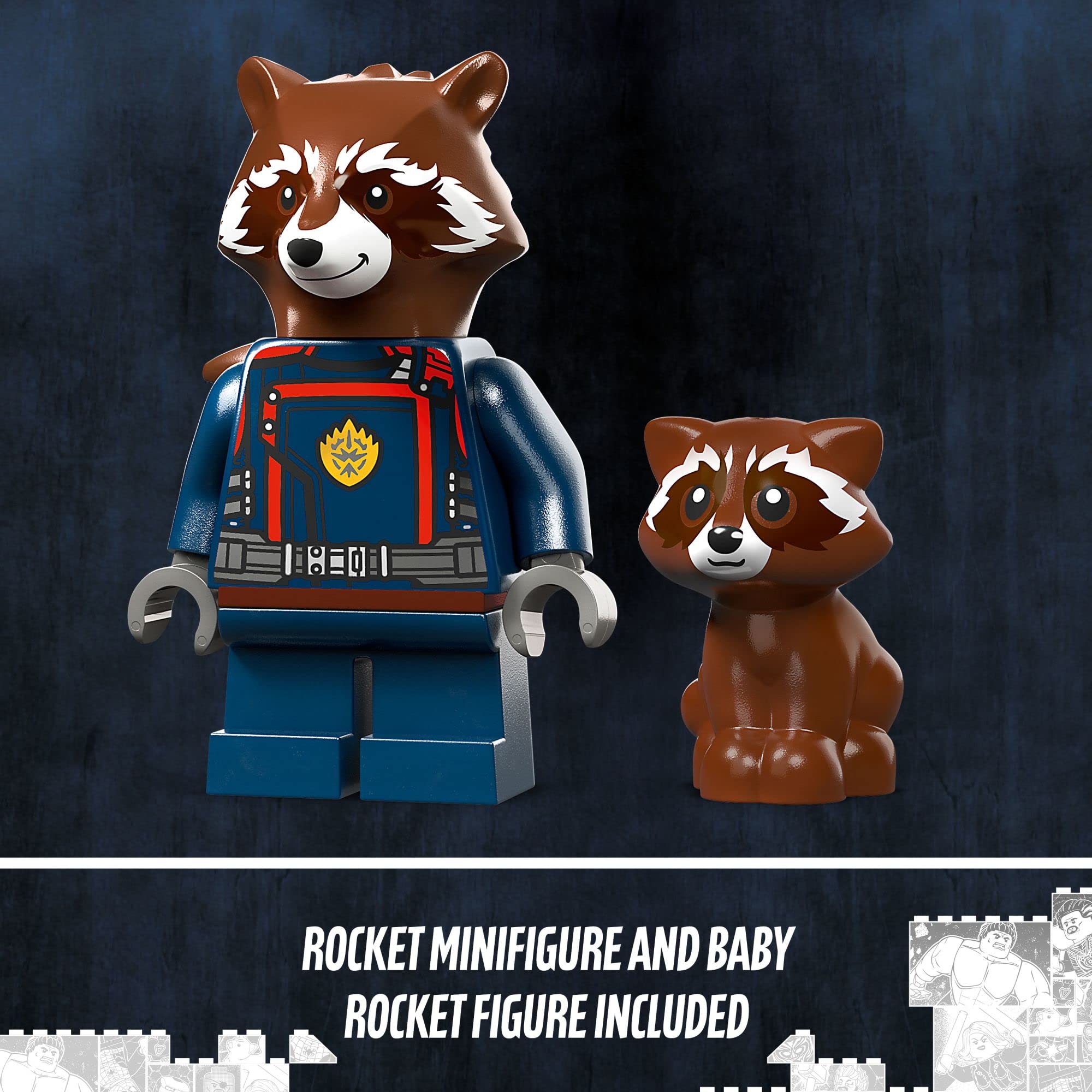 LEGO Marvel Baby Rocket’s Ship 76254 | Guardians of the Galaxy 3 Building Set with Rocket Raccoon Minifigure | Super Hero Spaceship Toy for Kids Ages 8+ | Perfect for Playtime, Collecting & Marvel Fans Gift