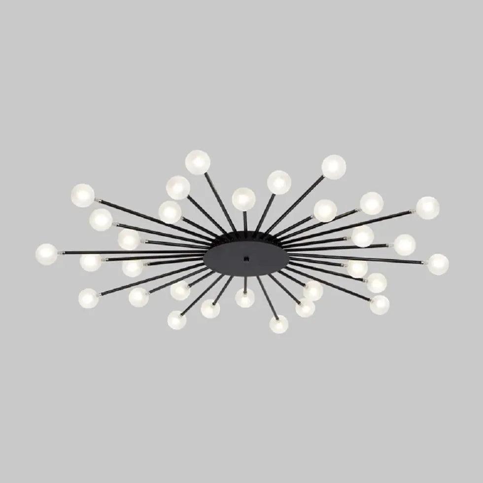 Modern Starburst Glass Pendant Light - Elegant Ceiling Fixture for Living Room, Dining Room & Bedroom - Energy Efficient LED Chandelier for Home Decor