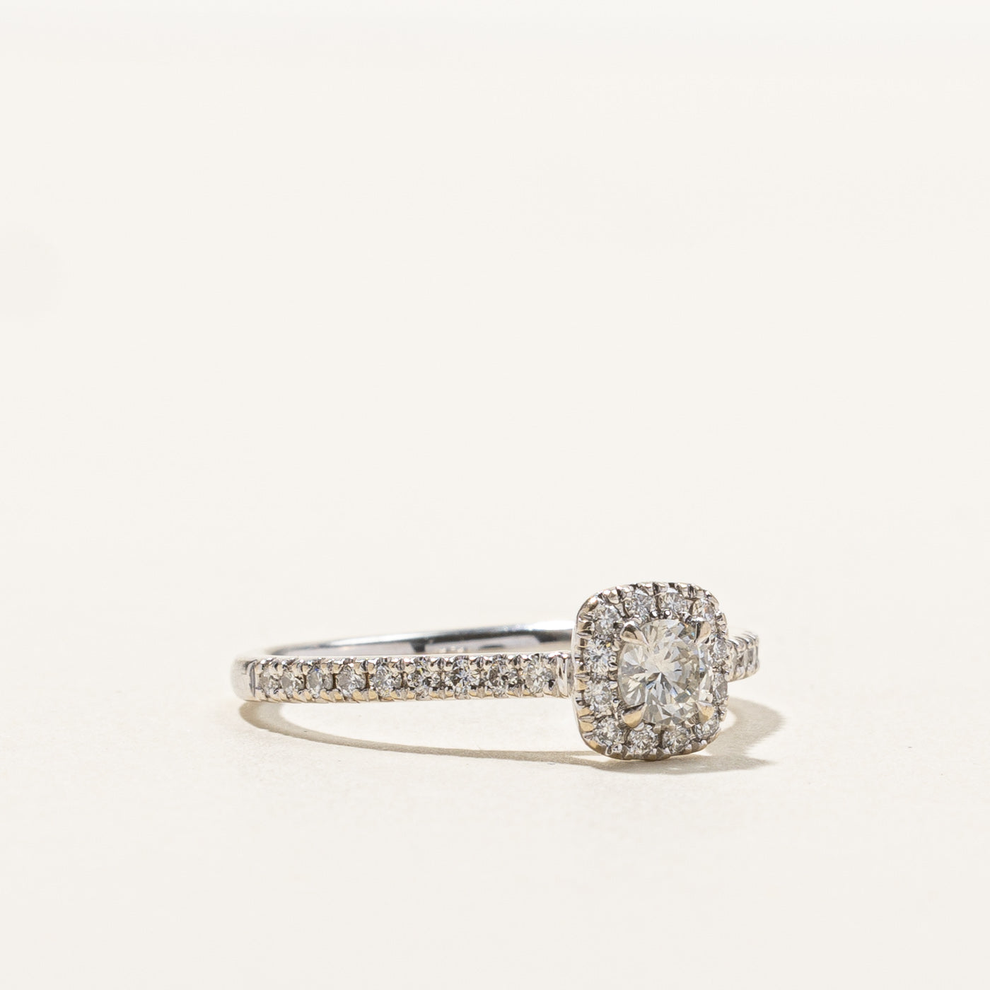 Halo Diamond Engagement Ring 0.50ctw Size 7.5 - Elegant Wedding Proposal Ring for Her, Perfect Anniversary Gift & Bridal Jewelry