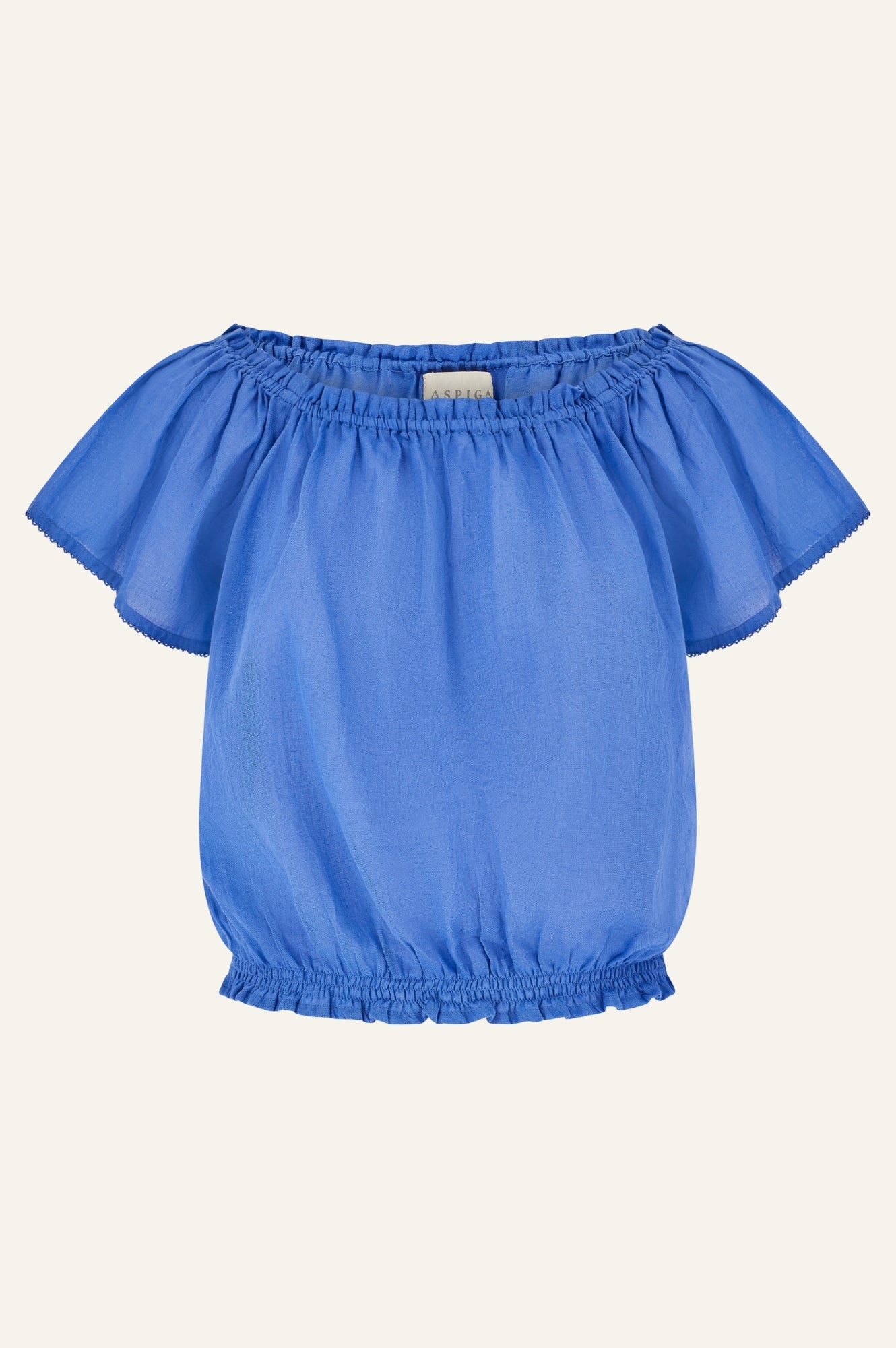Ilana Frill Organic Cotton Gauze Top - Breathable Women's Blouse in Dazzling Blue | Boho Chic Summer Outfit for Beach, Vacation & Casual Wear