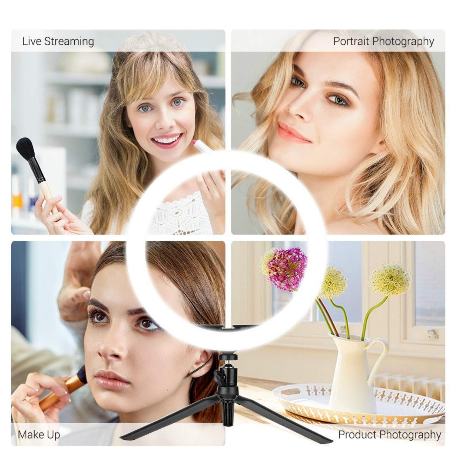 12inch LED Ring Light 5600-8200K with Tripod & Phone Stand - Perfect for Live Streaming & Photography