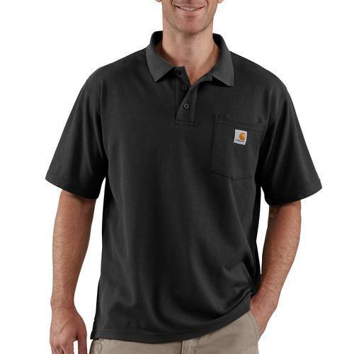Loose Fit Midweight Short Sleeve Pocket Polo Shirt for Men - Comfortable Casual Wear - Black - Perfect for Golf, Work & Everyday Outfits