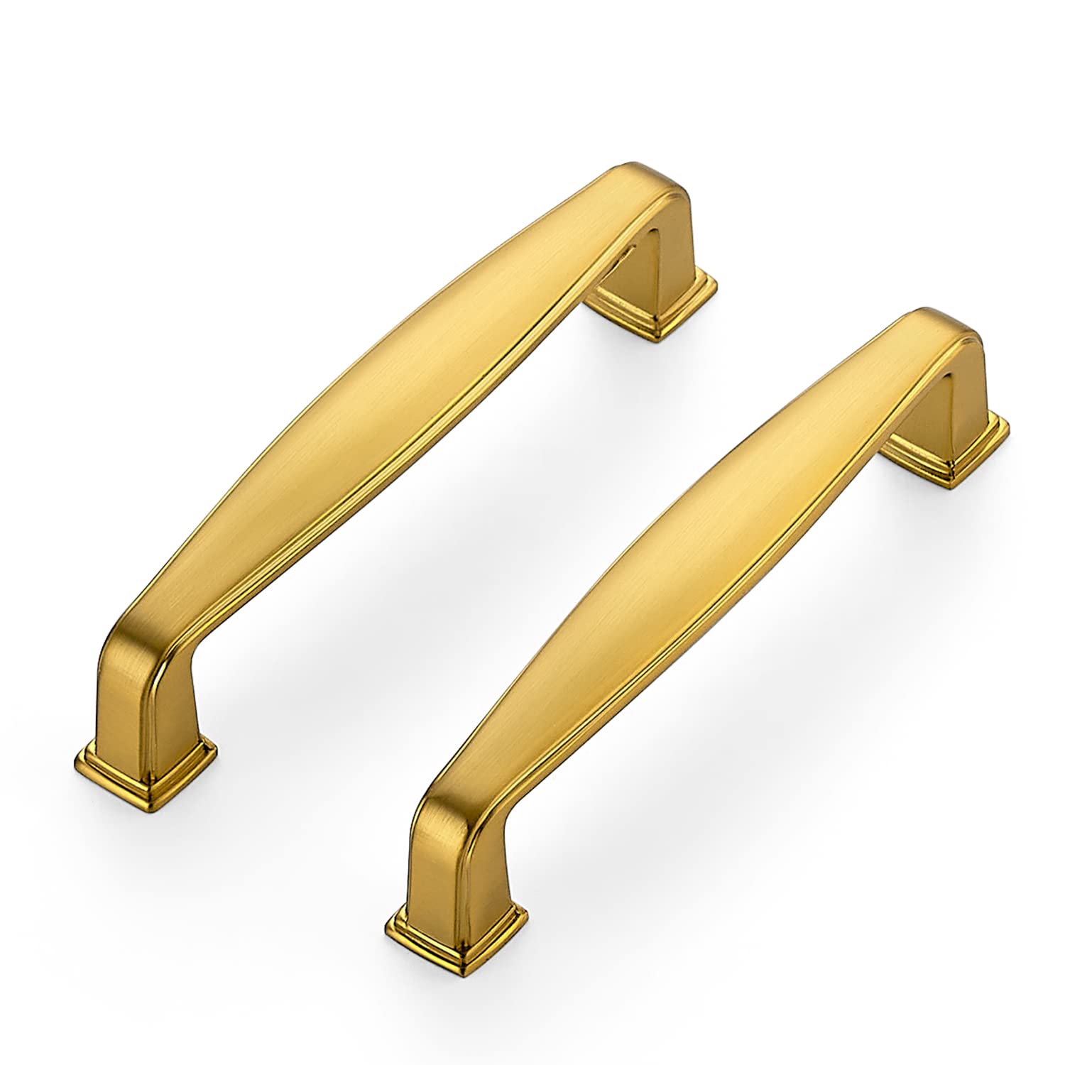 Brushed Brass Cabinet Handles 20 Pack - Solid 3.75