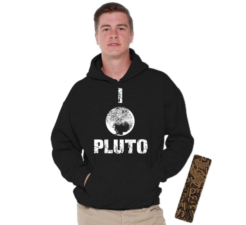 Awkwardstyles Pluto Hoodie - Solar System Space Themed Pullover Sweatshirt with Free Bookmark | Astronomy Lover Gift, Cozy Outerwear for Stargazing & Planetarium Visits