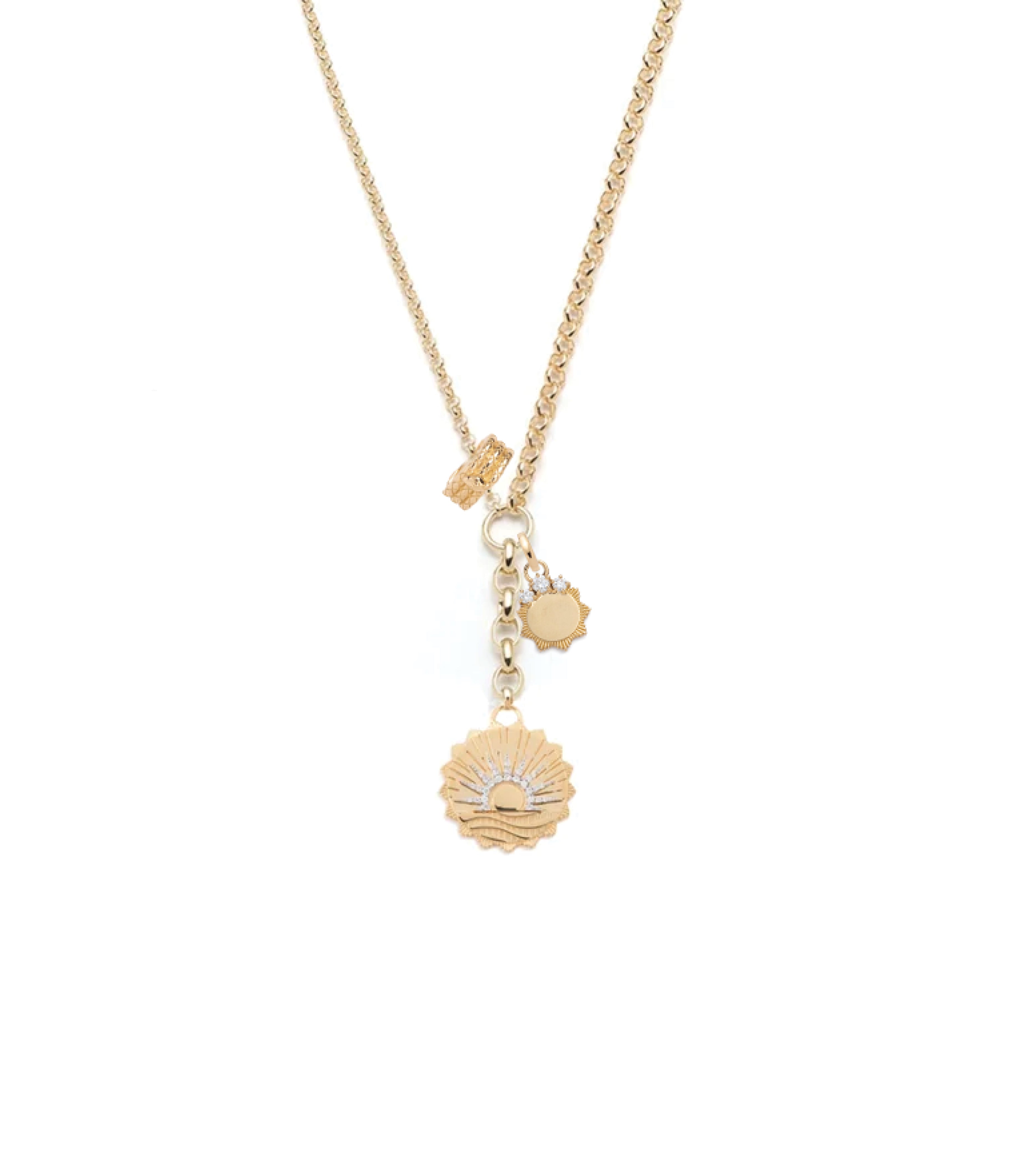 Engravable Internal Compass Necklace - Medium Mixed Belcher Chain Extension for Women, Perfect for Travel, Hiking & Outdoor Adventures