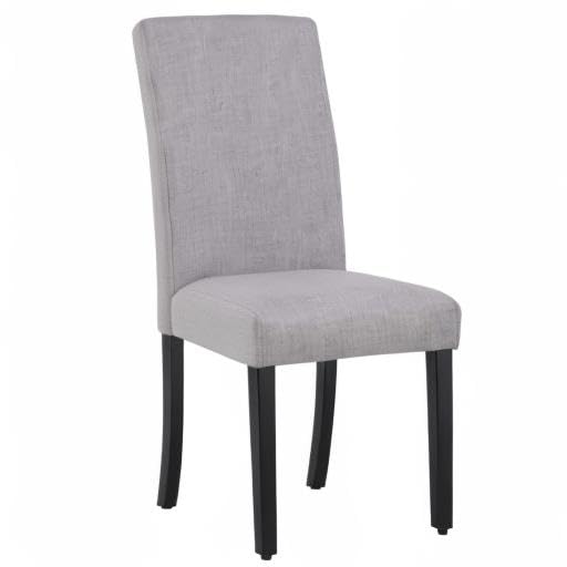 WestinTrends Linox Upholstered Dining Room Chairs Set of 2 - Modern Parsons Kitchen Chairs with Solid Wood Legs & Linen Fabric, Gray - Perfect for Dining Tables & Home Decor