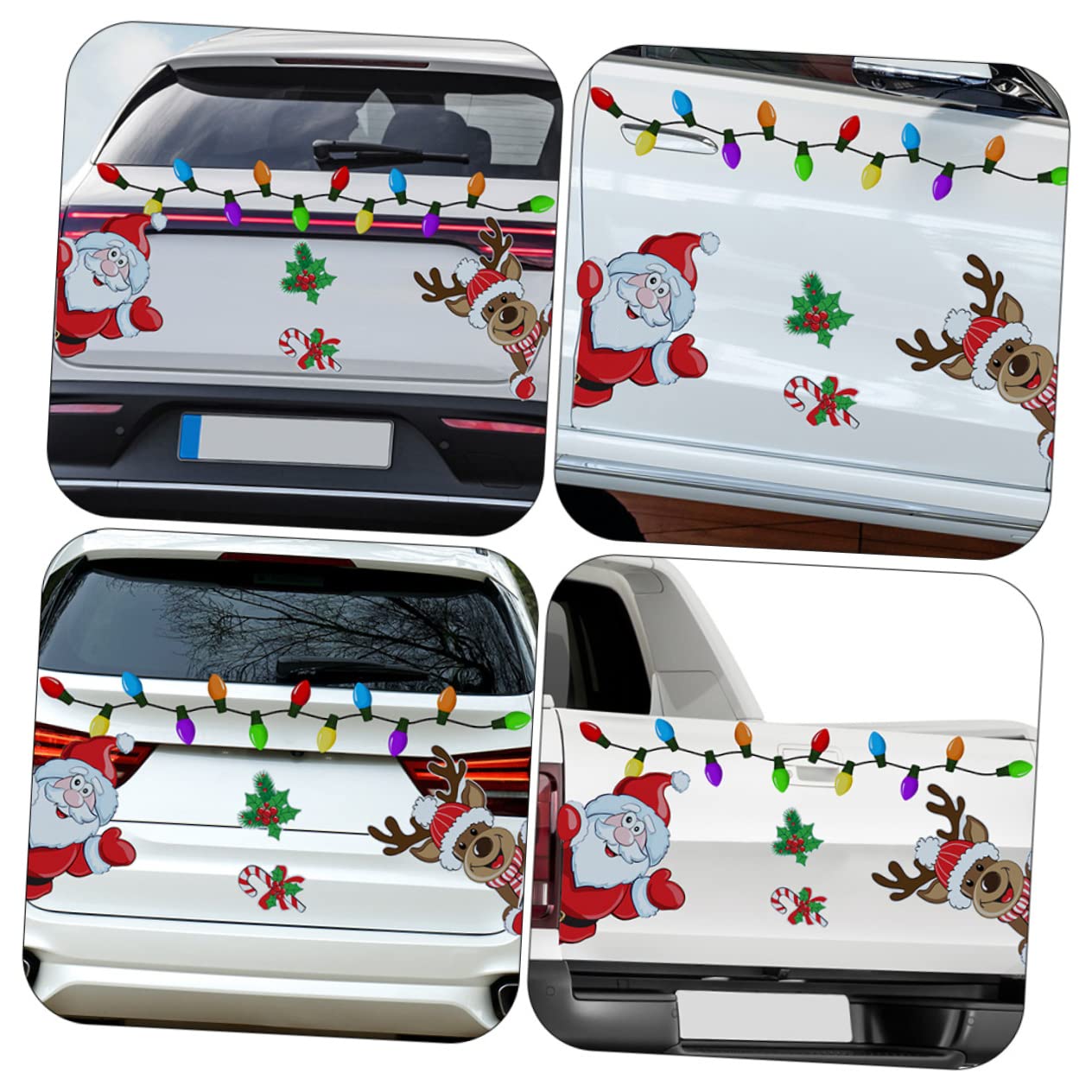 HANABASS 2 Sets Elegant Christmas Refrigerator Magnets - Holiday Car Decor Magnetic Stickers for Vehicle, Fridge & Office - Perfect for Christmas Car Decoration, Home & Gift Giving