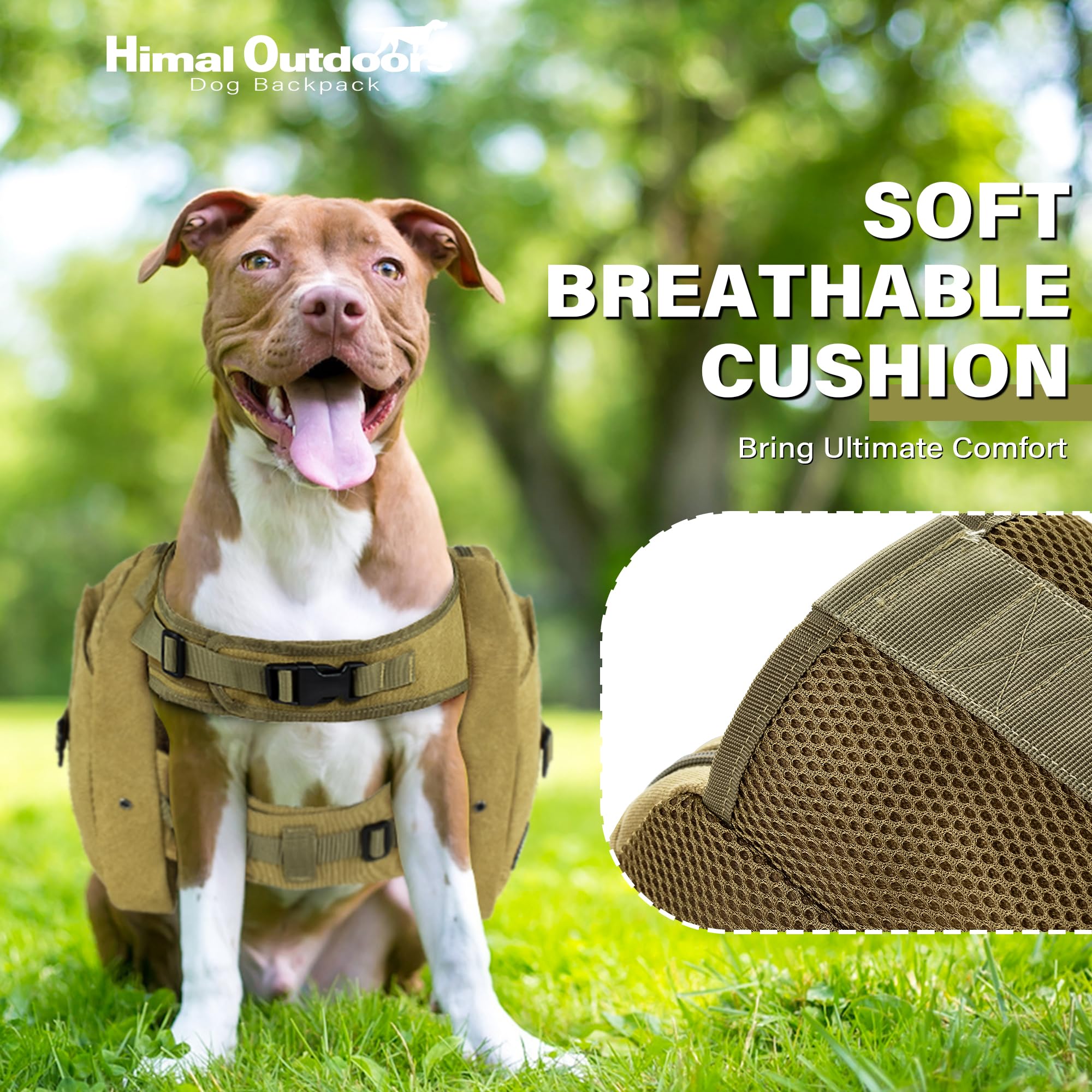 Himal Outdoors Dog Backpack for Large Dogs - Adjustable Hiking Saddle Bag with Side Pockets | Perfect for Outdoor Adventures, Camping & Daily Walks