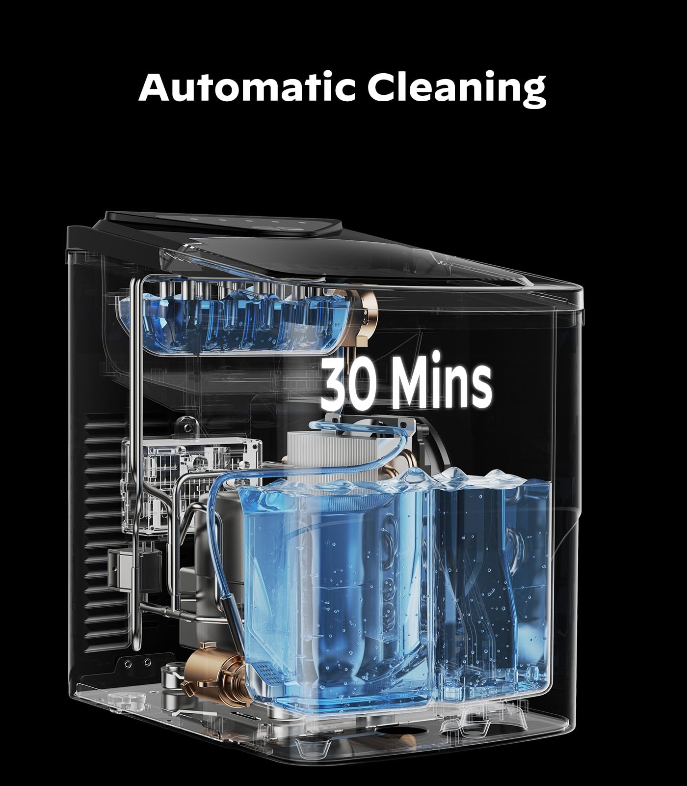 Silonn Smart Countertop Ice Maker with Wi-Fi & App Control - 9 Cubes in 6 Minutes, 26 lbs Daily - 2 Ice Sizes, Self-Cleaning - Perfect for Kitchen, Office, RV & Outdoor Entertaining