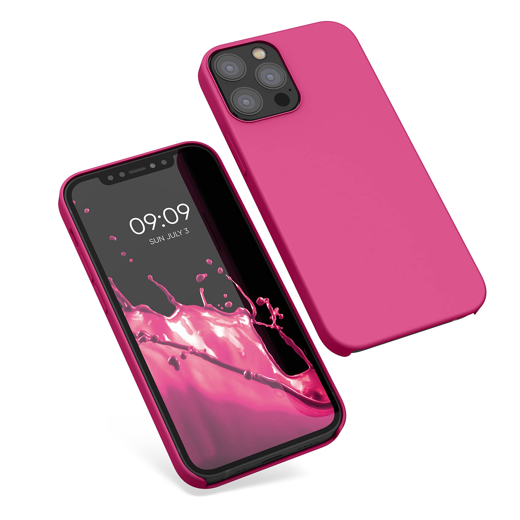 kwmobile Premium TPU Silicone Case for Apple iPhone 12 & iPhone 12 Pro - Soft Protective Phone Cover in Raspberry Pink - Perfect for Everyday Use, Work & Travel