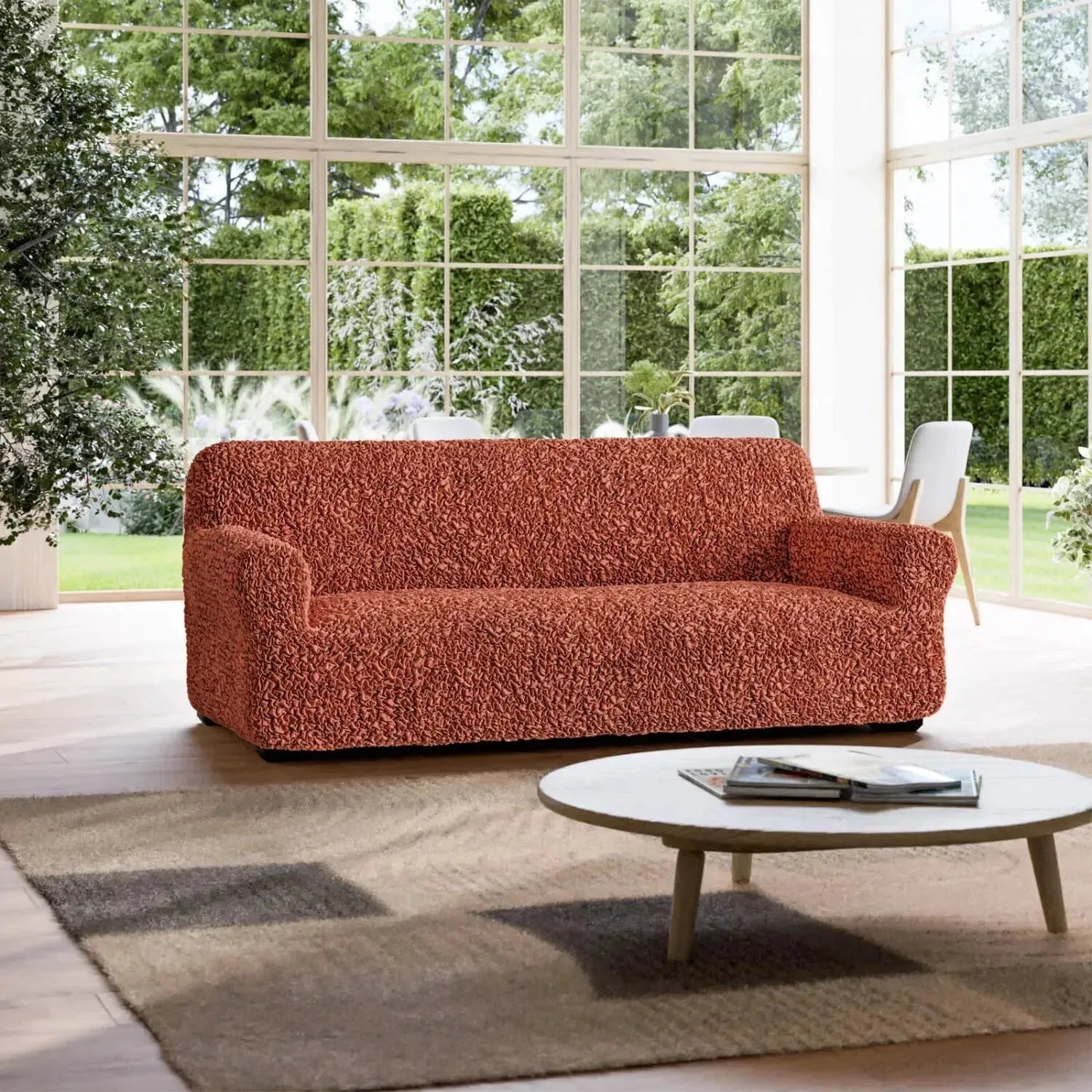 3 Seater Sofa Slipcover - Fuco Cotton Collection | Durable & Stylish Couch Cover for Living Room, Office, or Dorm