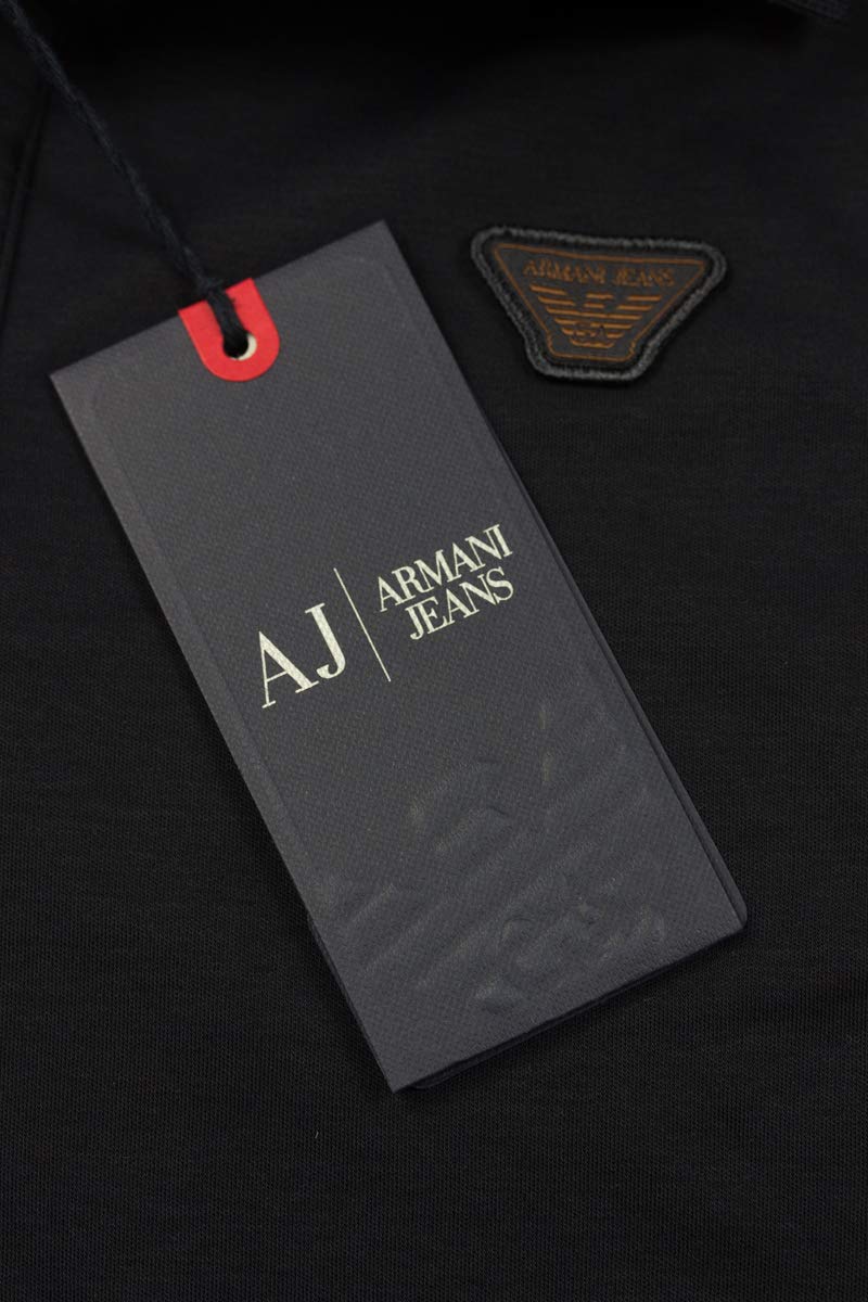 Armani Jeans Men's Solid Blue Polo Shirt Size L - Classic Casual Wear for Business & Weekend Outings
