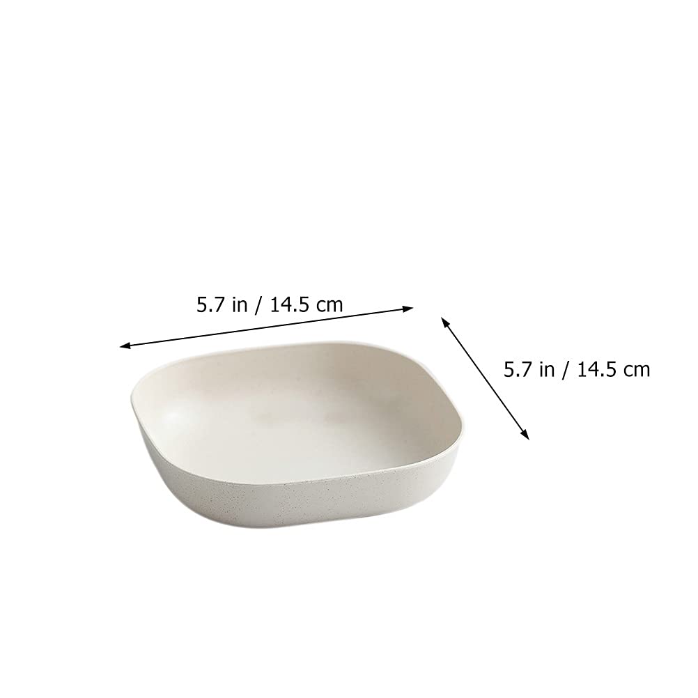 8-Piece Wheat Straw Serving Platter Set - Clear Salad Bowls, Vinegar Dishes & Fruit Plates - Durable Melamine Round Trays for Kitchen, Noodles & Baby Food - Eco-Friendly Wheat Fiber for Home, Party & Outdoor Use