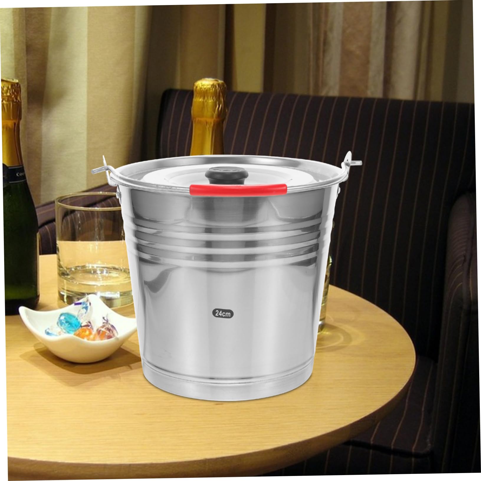 SOESFOUFU Stainless Steel Insulated Wine Bucket - Commercial Ice Bucket for Wine Chilling, Ice Storage & Portable Water Container | Perfect for Bars, Restaurants, Outdoor Parties & Home Use