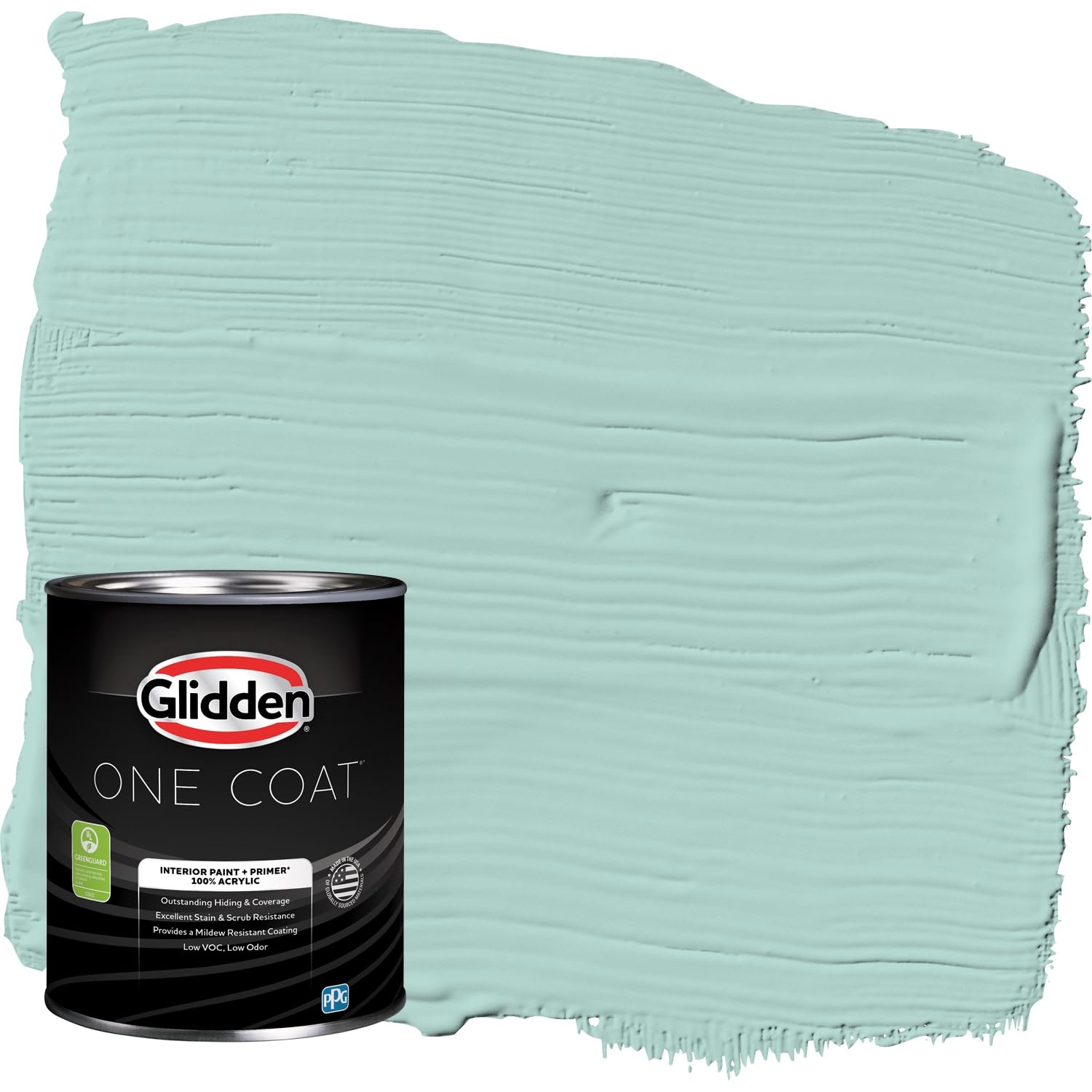 Glidden Interior Paint + Primer - Teal/Aqua (Cassiopeia) | One Coat Coverage | Eggshell Finish | 1 Quart | Perfect for Living Rooms, Bedrooms & Home Decor Projects